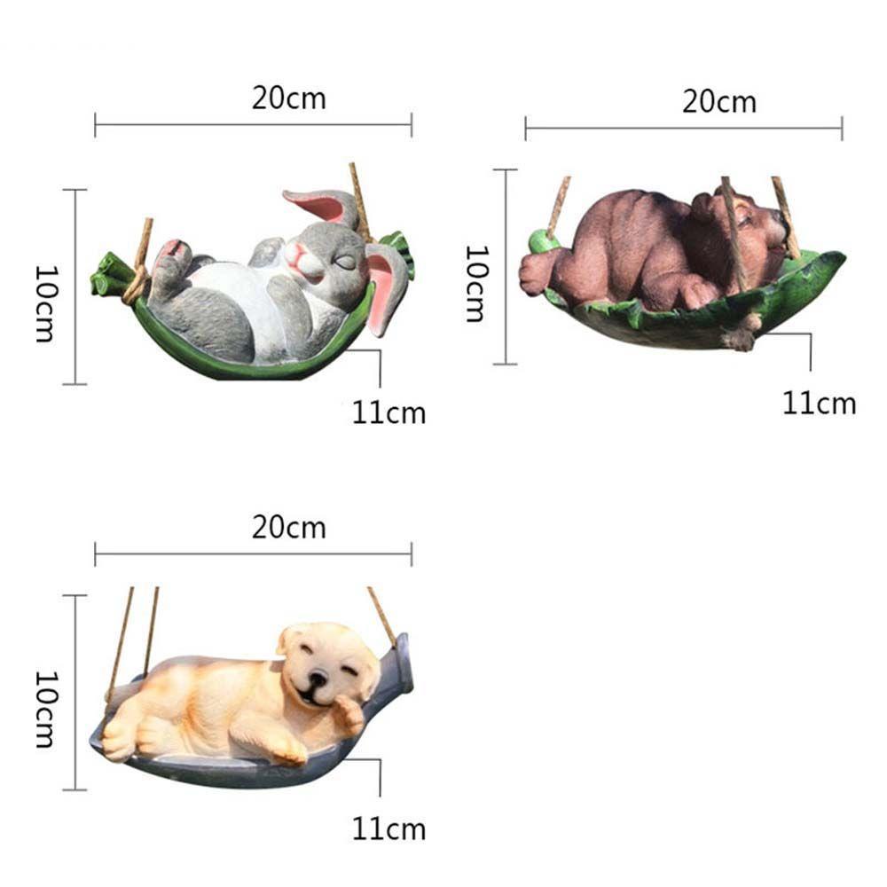 YIYU Mô Hình Gấu Xích Đu Bằng Nhựa Resin Trang Trí Sân Vườn