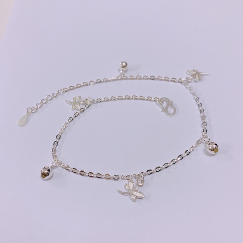 Lắc chân nữ bạc thật hình con chuồn chuồn LINH MIU SILVER