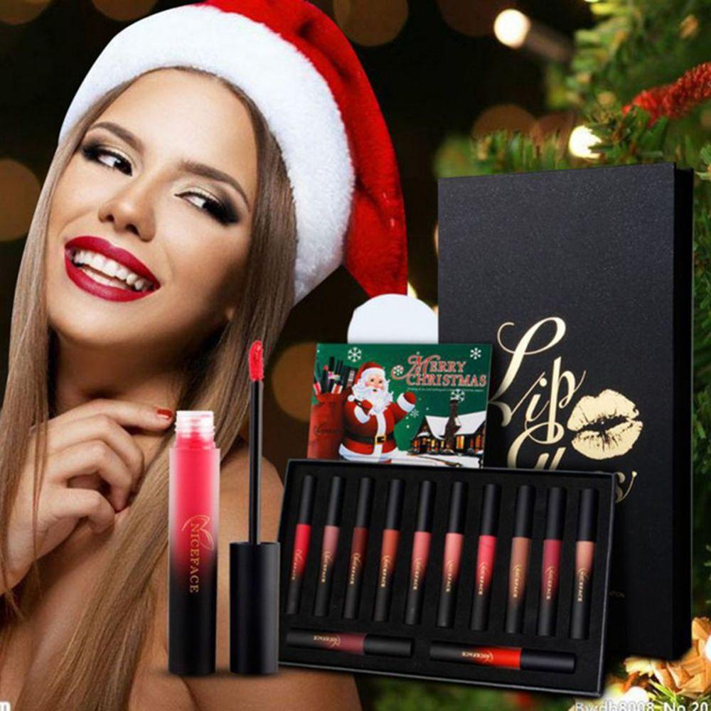 Set 12 Son Môi Trang Điểm Giáng Sinh Màu Lì ESPO