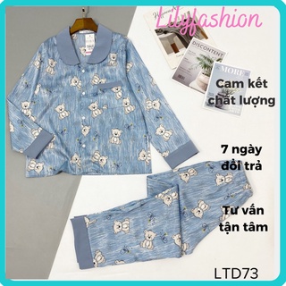 Đồ bộ nữ pijama bộ mặc nhà vải lụa mango cao cấp tay dài quần dài