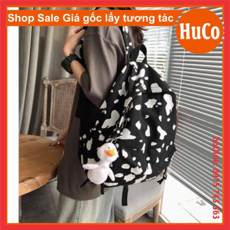 [HÀNG SẴN] TÚI BALO BÒ SỮA cute form chuẩn ảnh ulzzang nam nữ dùng đi chơi đi học phụ kiện unisex chất vải thô mềm