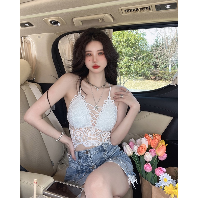 A79 Áo Bra Ren Brelette KATHY BRA Hai Dây Sexy Kiểu Dáng Croptop Phối Blazer Quần Lưng Cao Dạo Phố Siêu Xinh
