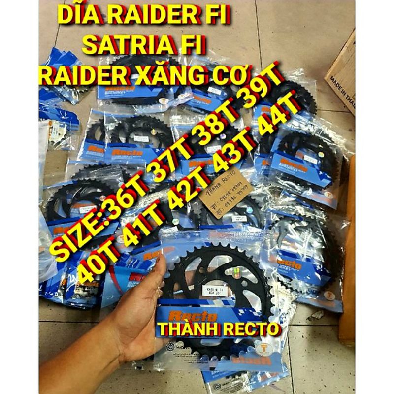 NHÔNG SÊN DĨA RAIDER FI/SATRIA FI/RAIDER X.CƠ NHÔNG 13T 14T 15T DĨA 36T 37T 38T 39T 40T 41T 42T 43T 44T