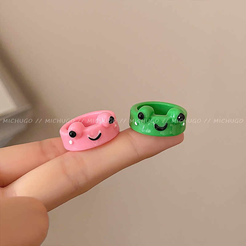 Set 520 Nhẫn Acrylic Hình Chú Ếch Dễ Thương