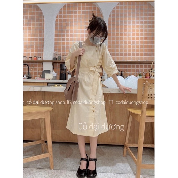 váy cúc lệch 6214