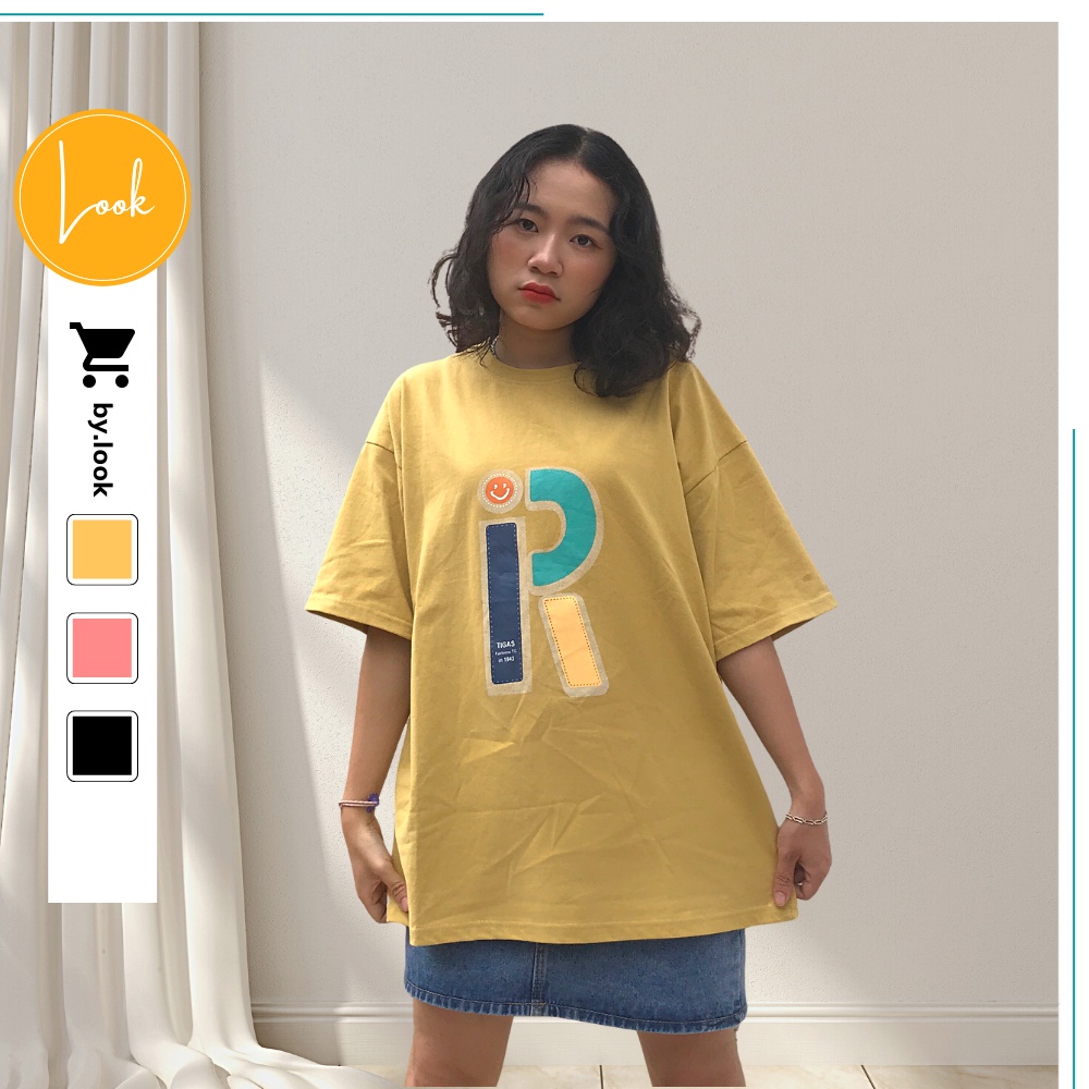 Áo thun Unisex LM Basic Tee phông chữ R nữ tay lỡ freesize form rộng | BigBuy360 - bigbuy360.vn