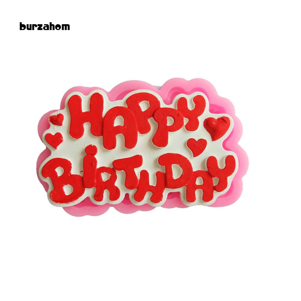 Khuôn Làm Bánh Silicone Kiểu Chữ Happy Birthday Độc Đáo