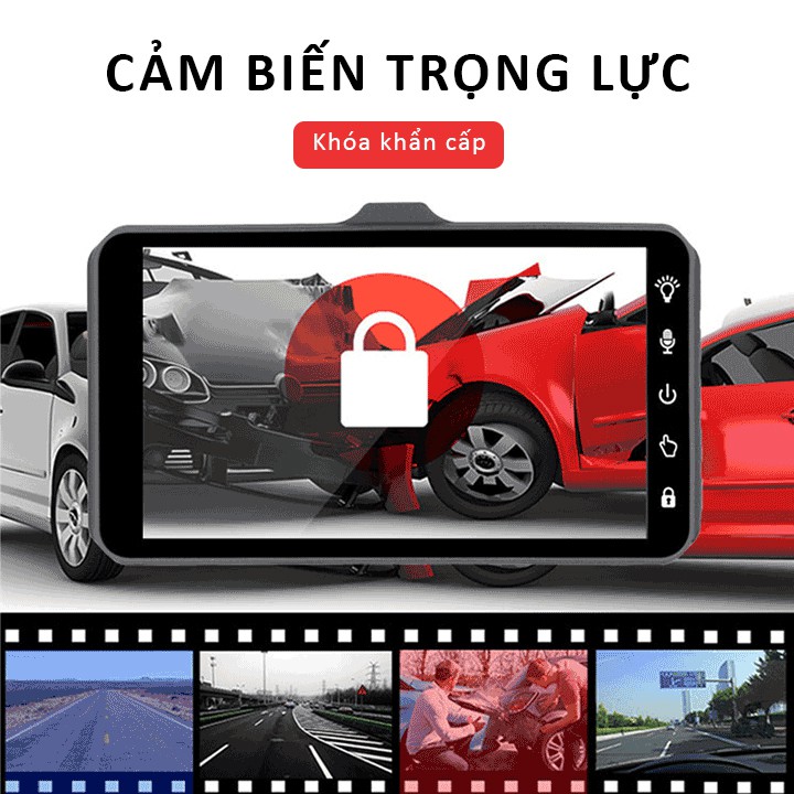 Camera hành trình ô tô X11S, màn hình cảm ứng 4 inch full HD tích hợp camera lùi [ Bảo hành 1 đổi 1 trong 12 tháng ]