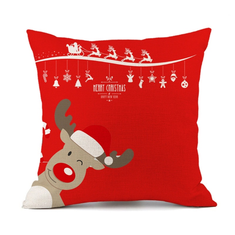 Vỏ Gối In Hình Ông Già Noel / Người Tuyết / Nai Sừng Tấm Trang Trí Phòng Khách / Phòng Ngủ