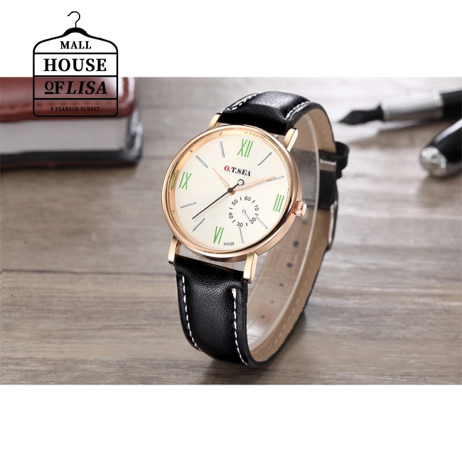 woman leather watch watch 2 Leather Blue Glass Watch Men Sports Quartz Wrist Watches Gifts for Man and Woman