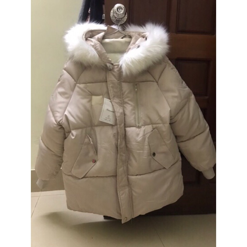 Áo khoác phao mũ lông hotred  qccc .