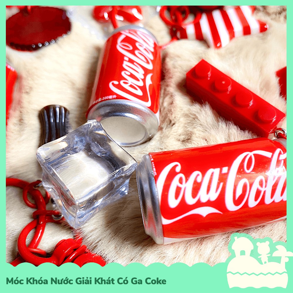 [Sẵn VN - NowShip] Móc Khóa Keychain Kiểu Dáng Nước Giải Khát Thức Uống Có Ga Coke