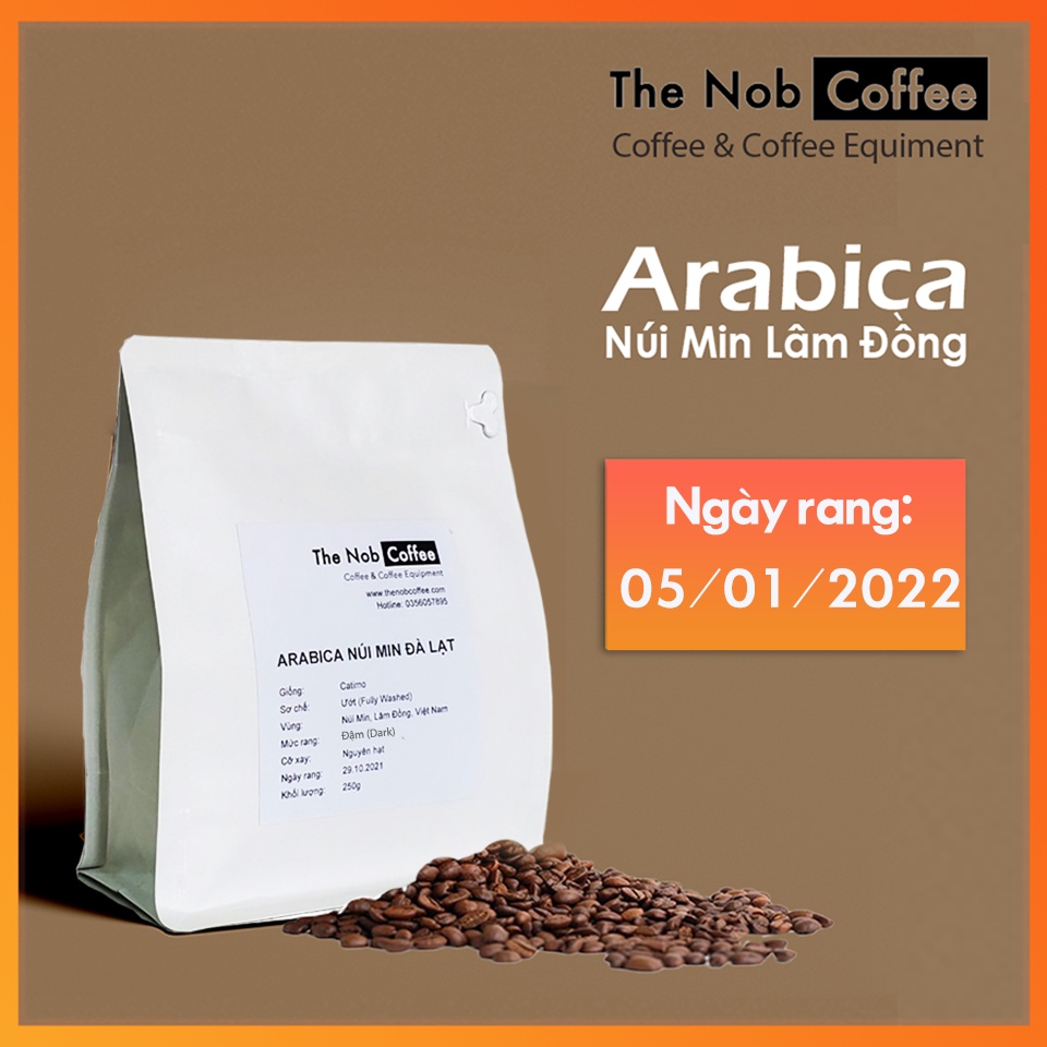 [Rang Đậm] Cà phê Arabica núi Min- Đà Lạt, phù hợp với Espresso, Phin, Moka pot, Staresso