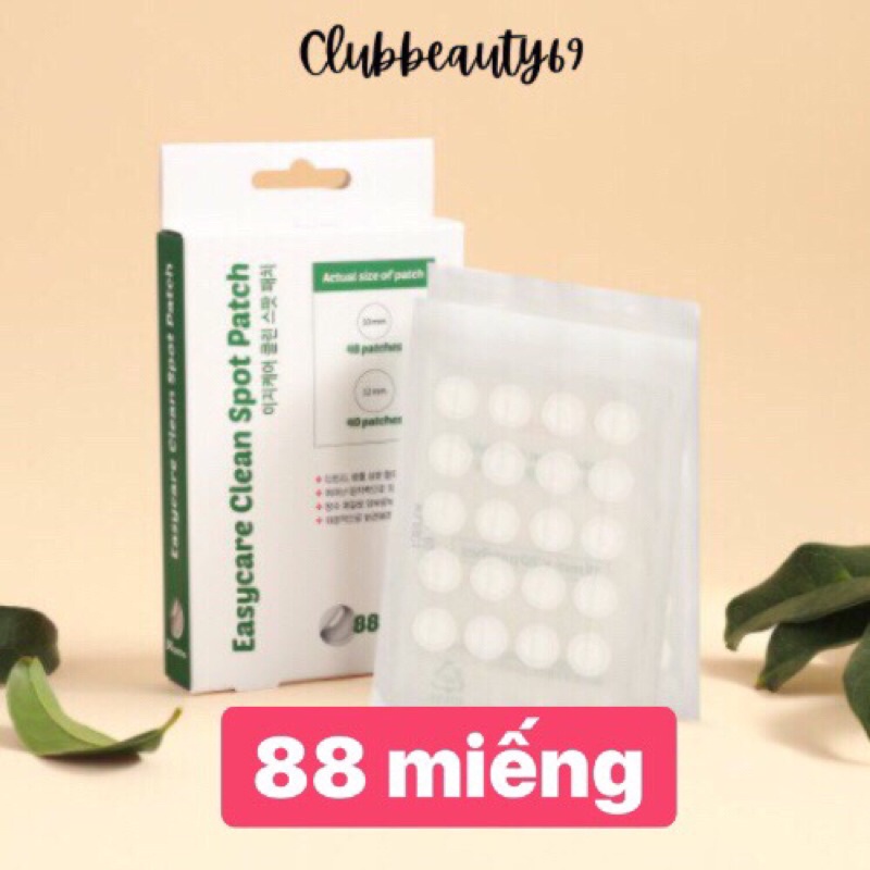 [Kèm bill] Miếng dán mụn Easy Care clean Spot Patch ( Hàn quốc) 88 miếng- 2 size