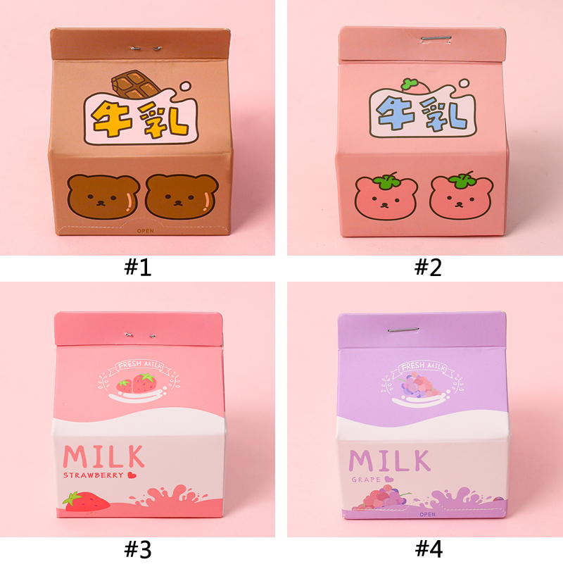 230 Sheets Korean Creative Milk Box Removable Memo Pad Memo Message Book School Office Supplies