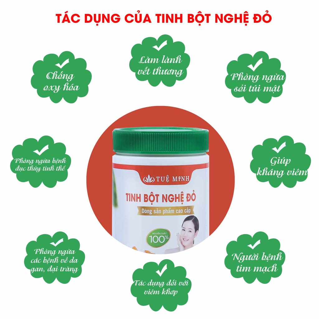 1Kg tinh bột nghệ đỏ nguyên chất Tuệ Minh cam kết chính hãng hộp 0,5kgx2