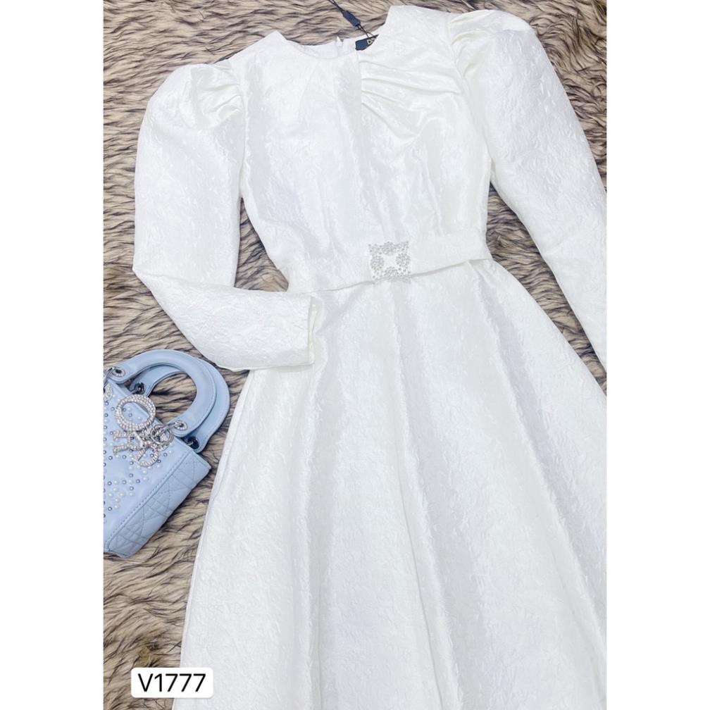 [HÀNG CAO CẤP]  Váy trắng ngà  xòe cao cấp thiết kế V1777 - Váy thiết kế | BigBuy360 - bigbuy360.vn