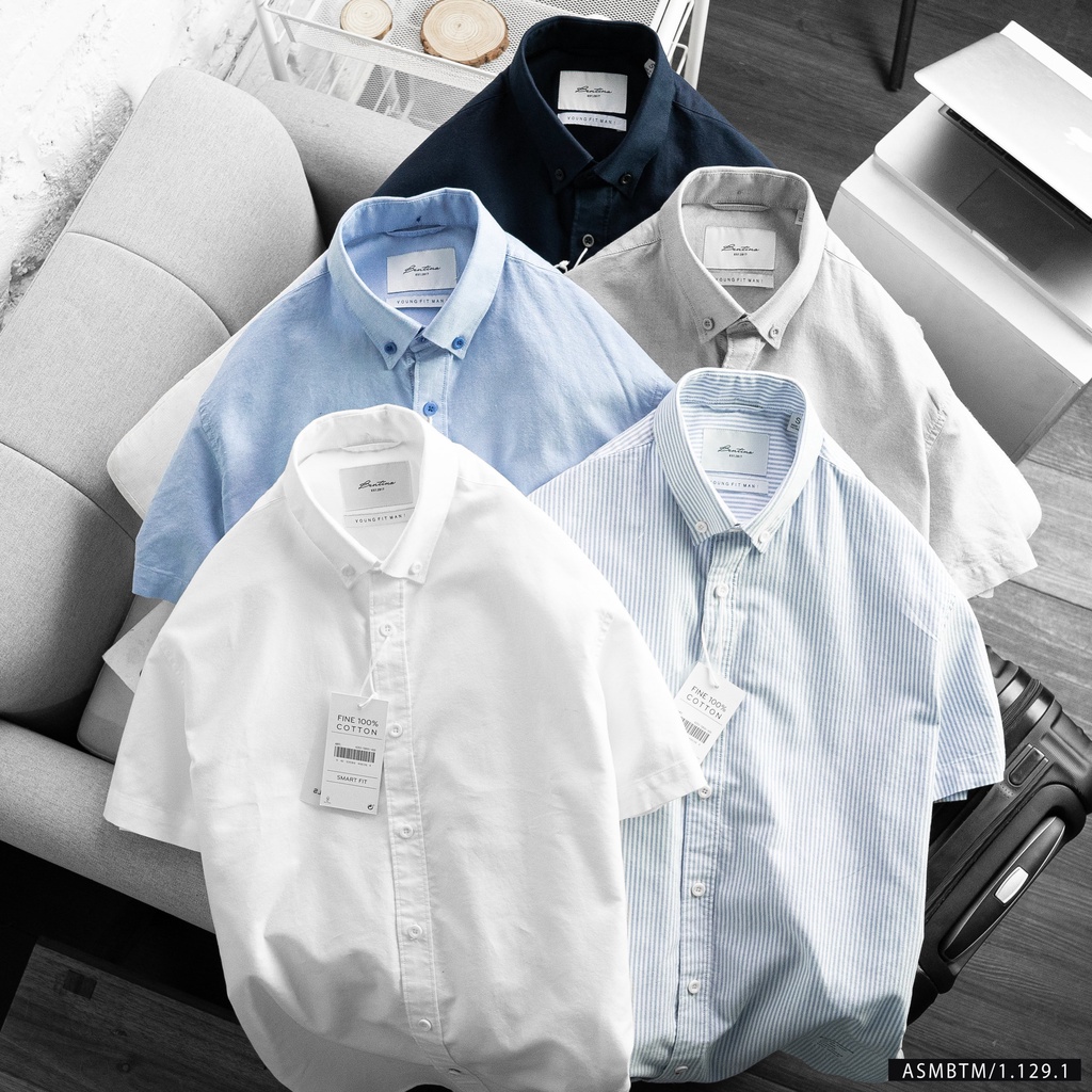 áo sơ mi nam, áo denim cộc tay chất vải offox cao cấp dày dặn, form đứng, thanh lịch, dễ phối đồ 1291