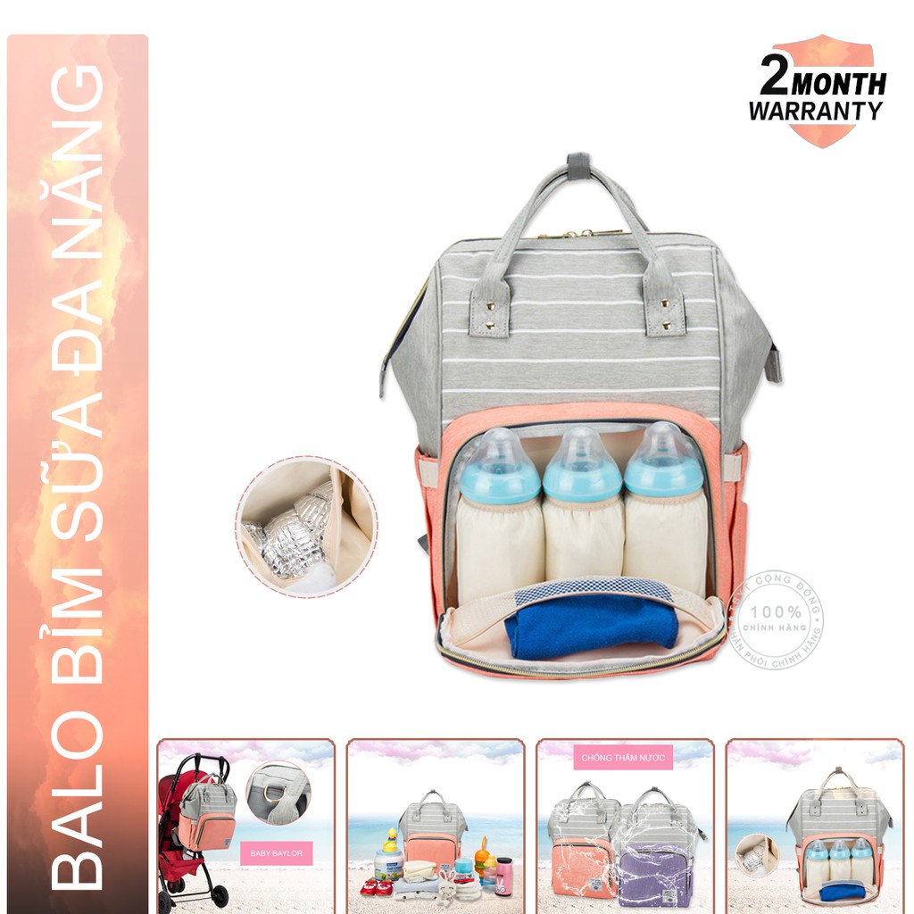 Balo Bỉm Sữa Đa Năng Cho Mẹ Và Bé Baby Baylor