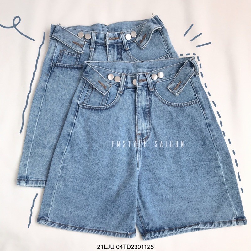 [Mã SKAMCLU9 giảm 10% đơn 100K] Quần ngố lưng shorts jeans cạp kiểu 064 lưng cao nữ ulzzang Fmstyle Saigon 21LJU07TD0601