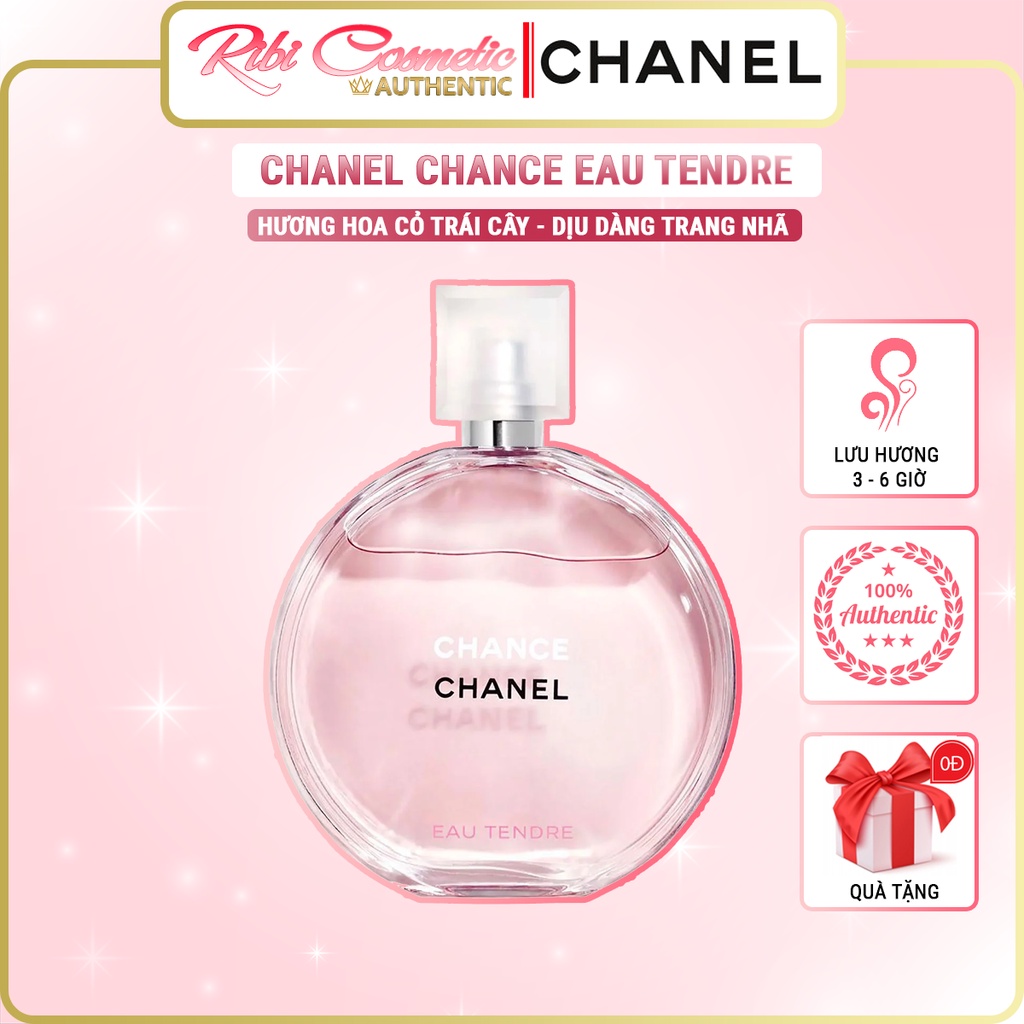 Nước hoa nữ CoCo Chance Chanel Eau Tendre thơm lưu hương lâu Chính hãng Nữ tính, Thanh lịch, Nhẹ nhàng - Ribi cosmetics