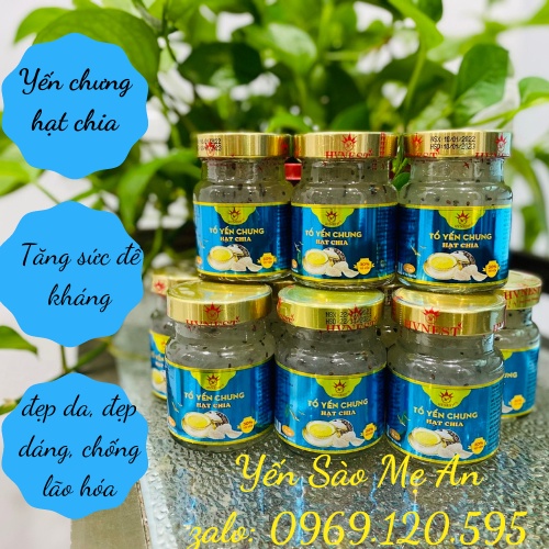 Mua 1 hũ tặng 1 cốc thạch 30% Yến Tươi Không Chất Bảo Quản TỔ YẾN CHƯNG SẴN VỊ HẠT CHIA YẾN SÀO HOÀNG VIỆT- NHA TRANG