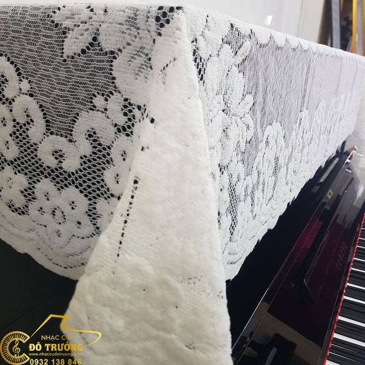 Khăn phủ đàn Piano vải ren trắng dày đẹp