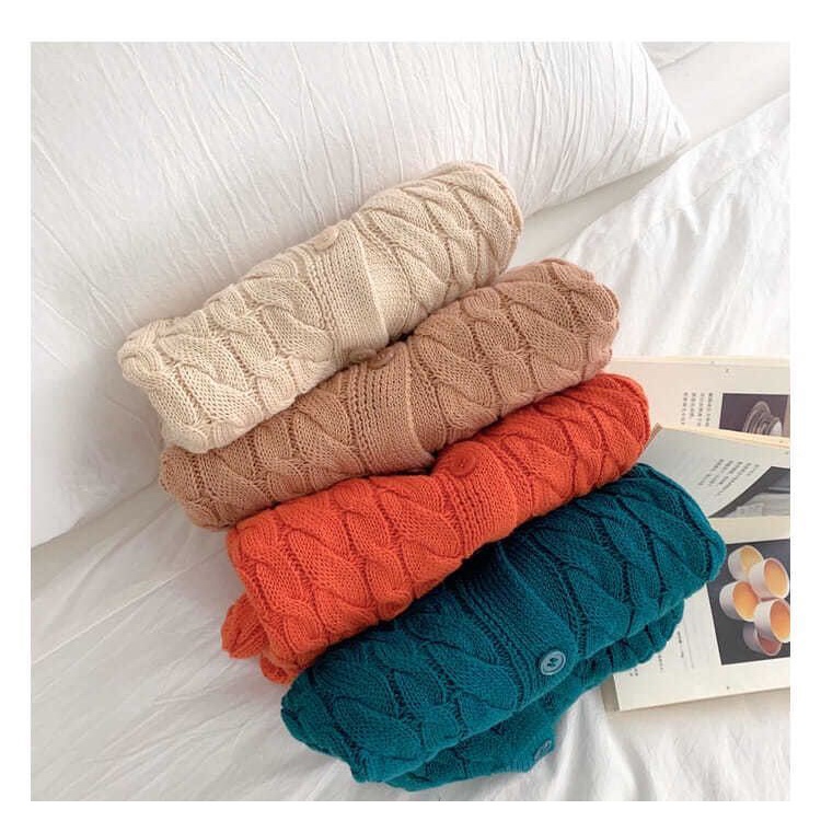 Áo khoác cardigan dệt kim mỏng phong cách Hàn Quốc cho nữ