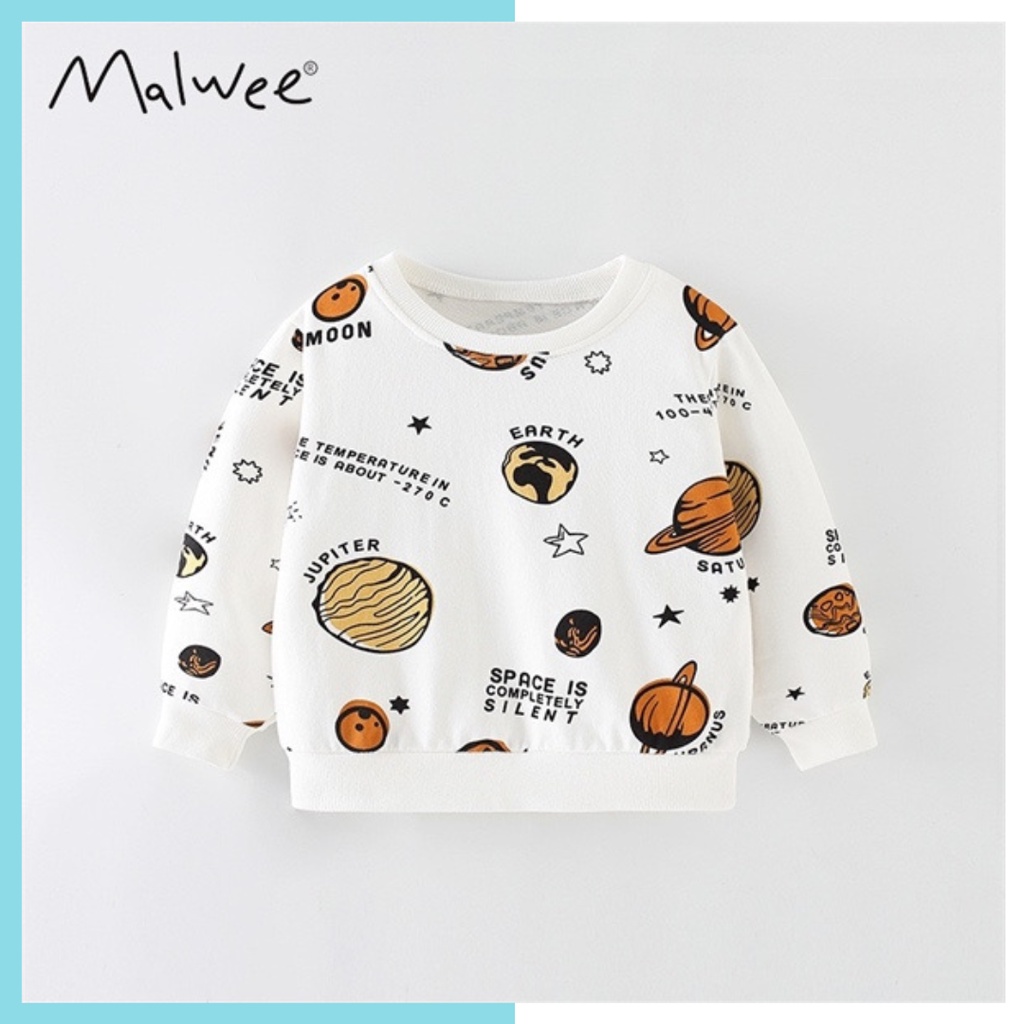 Áo nỉ da cá Malwee vũ trụ MW7684 cho bé trai 2-8 tuổi - Little Maven Official Store