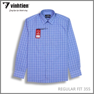 Áo Sơ Mi Nam Dài Tay Cotton Vĩnh Tiến Form Regular vạt Ngang 355 -  G115