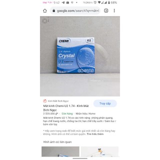 TRÒNG KÍNH HÀN QUỐC CHEMI1.74 U2 COATED siêu mỏng