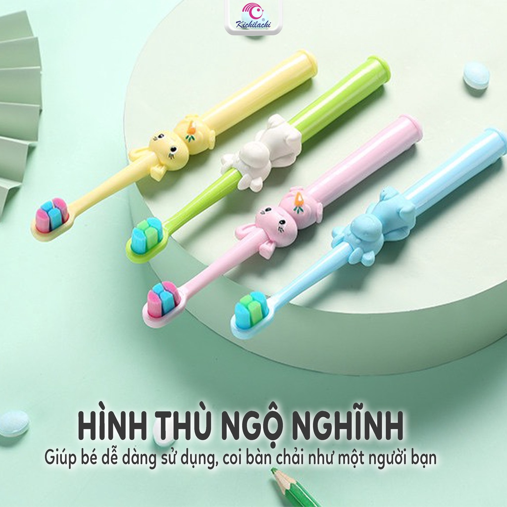 Bàn chải đánh răng sợi lông tơ mini siêu mền mịn Kichilachi Kichi - Hình thỏ