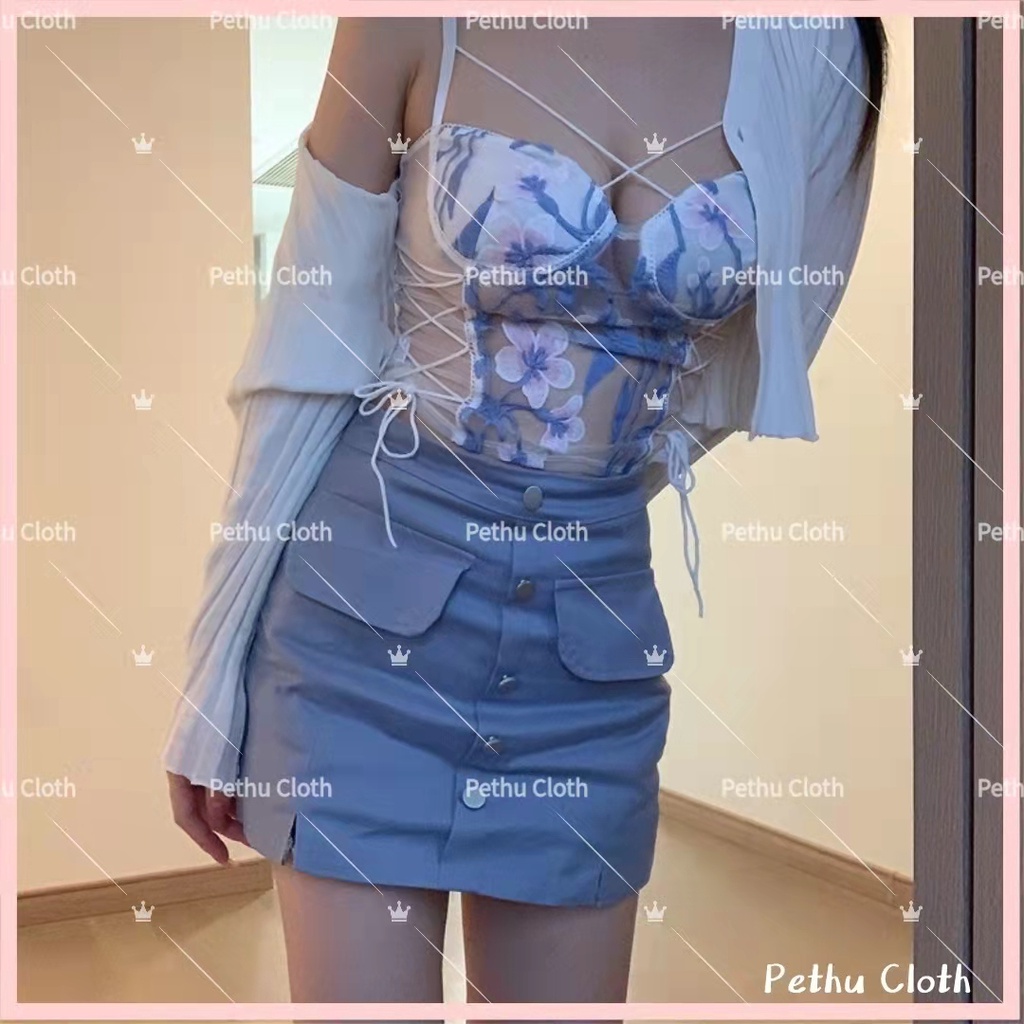 Áo Bra Ren Quây Hai Dây Hoa Brallette Xinh Xắn Freesize Co Giãn Thoải Mái Thoáng---A01