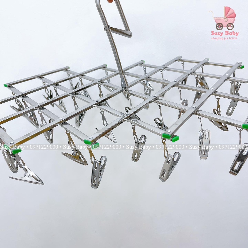 Móc chùm inox 32 kẹp cho bé phơi đồ