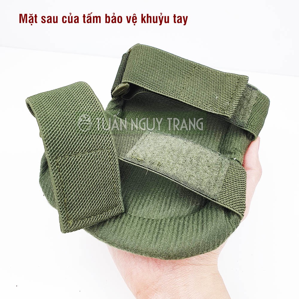 Bộ giáp 4 miếng bảo vệ đầu gối &amp; khuỷu tay màu lính