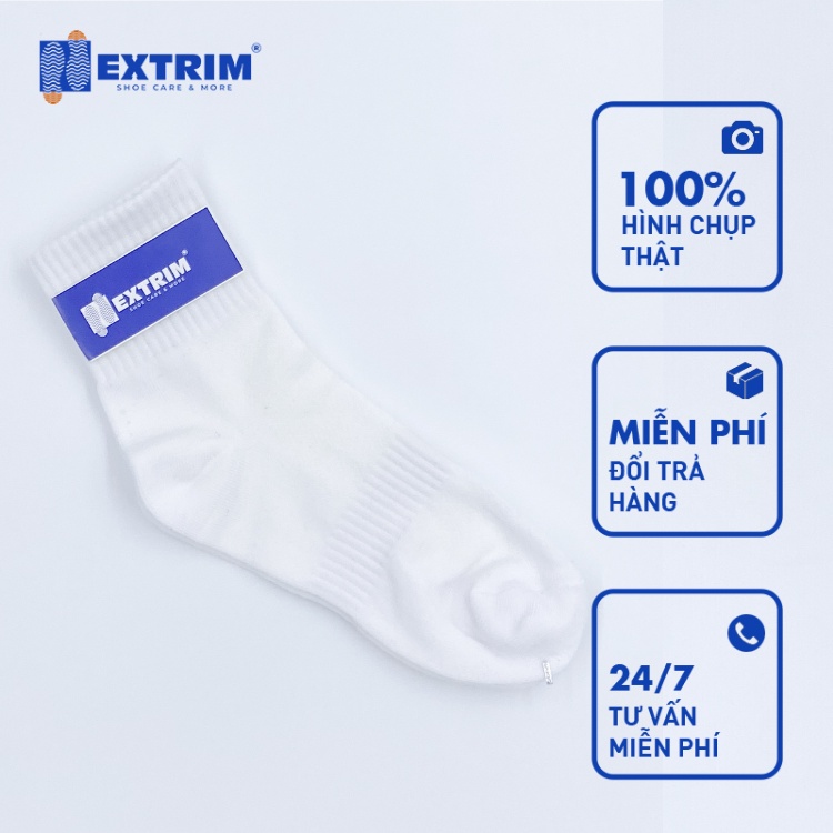 Vớ Nam Nữ EXTRIM Cổ Trung Cotton Cao Cấp Thoáng Khí Co Dãn
