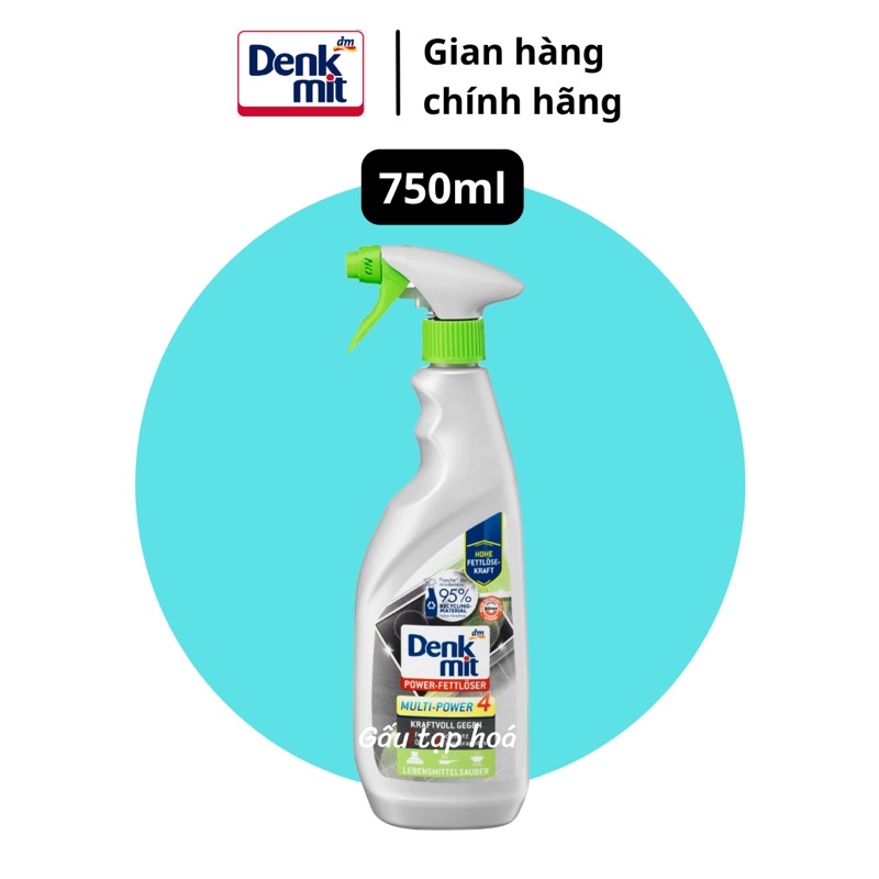 [Hàng Đức] - Chai xịt tẩy dầu mỡ nhà bếp dùng lau bếp, vỉ nướng Power-Fettlöser Multi-Power 4, 750ml