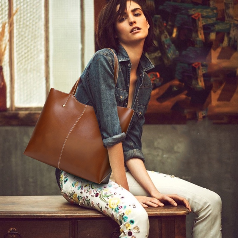 Túi da đeo vai một bên IELGY phong cách Âu Mỹ cổ điển dễ phối đồ dành cho nữ