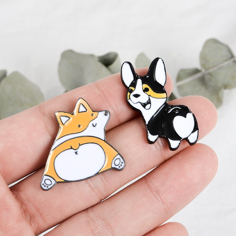 Ghim cài áo hình chú chóCorgi dễ thương độc đáo