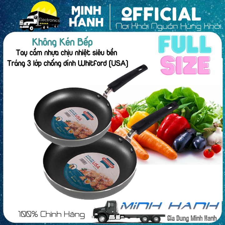 Chảo Chống Dính SUNHOUSE Trơn Full Size 16-30cm - phù hợp với bếp từ - bếp hồng ngoại.