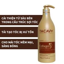 Bộ dầu gội xả Tacavy collagen keratin complex 1000mlx2, cặp dầu gội xả phục hồi tóc hư tổn