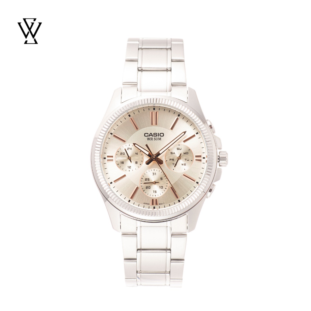 Đồng Hồ Quartz Nam Casio WATCHSTORE MTP-1375D-7A2VDF Thiết Kế Kính Khoáng 42mm, Dây Kim Loại, Vỏ Thép Không Gỉ