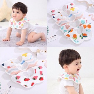 Minchun123:CHỌN MẪU-yếm xoay tròn, cotton chống thấm 360 độ, cho bé ăn dặm