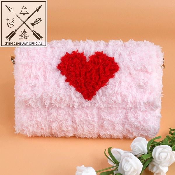 Túi Tự Đan Thêu Trái Tim, Túi Xách Handmade Đeo Chéo Bày Tỏ Tình Cảm Dịp Valentine