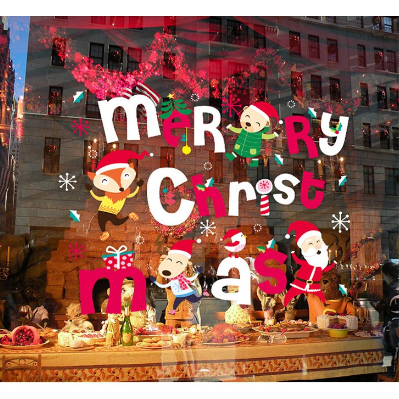 Decal trang trí Chữ MERRY CHRISTMAS lớn vui nhộn