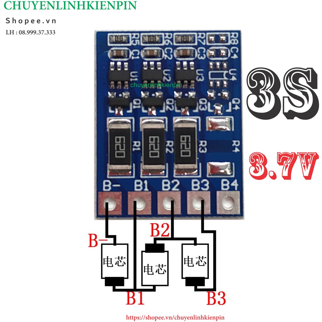 Mạch Ghép cân bằng pin Lion 2S 3S 4S 5S 6S 7S 4.2v 68ma ( BL64_7 )