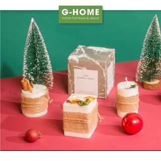 Nến thơm sáp đậu nành tinh dầu tự nhiên kèm hoa kho trang trí Ghome NEN02