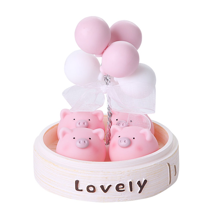 Phụ Kiện Ô Tô Decoroto Trang Trí Taplo Xe Hơi Bàn Làm Việc Bàn Học Phòng Khách Mô Hình 4 Heo Con Lovely Cực Xinh Giá Rẻ