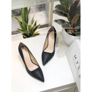 Giày mũi nhọn da rắn vân 6cm Myss - CG157