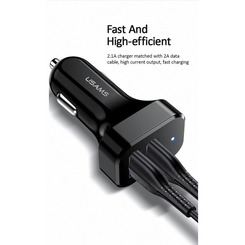 Usams Dây Cáp Sạc Nhanh 1M Type C Micro Cho Xe Hơi